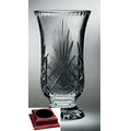 Raleigh Florero Vase on Rosewood Base - Lead Crystal (12 3/4"x7"x7")